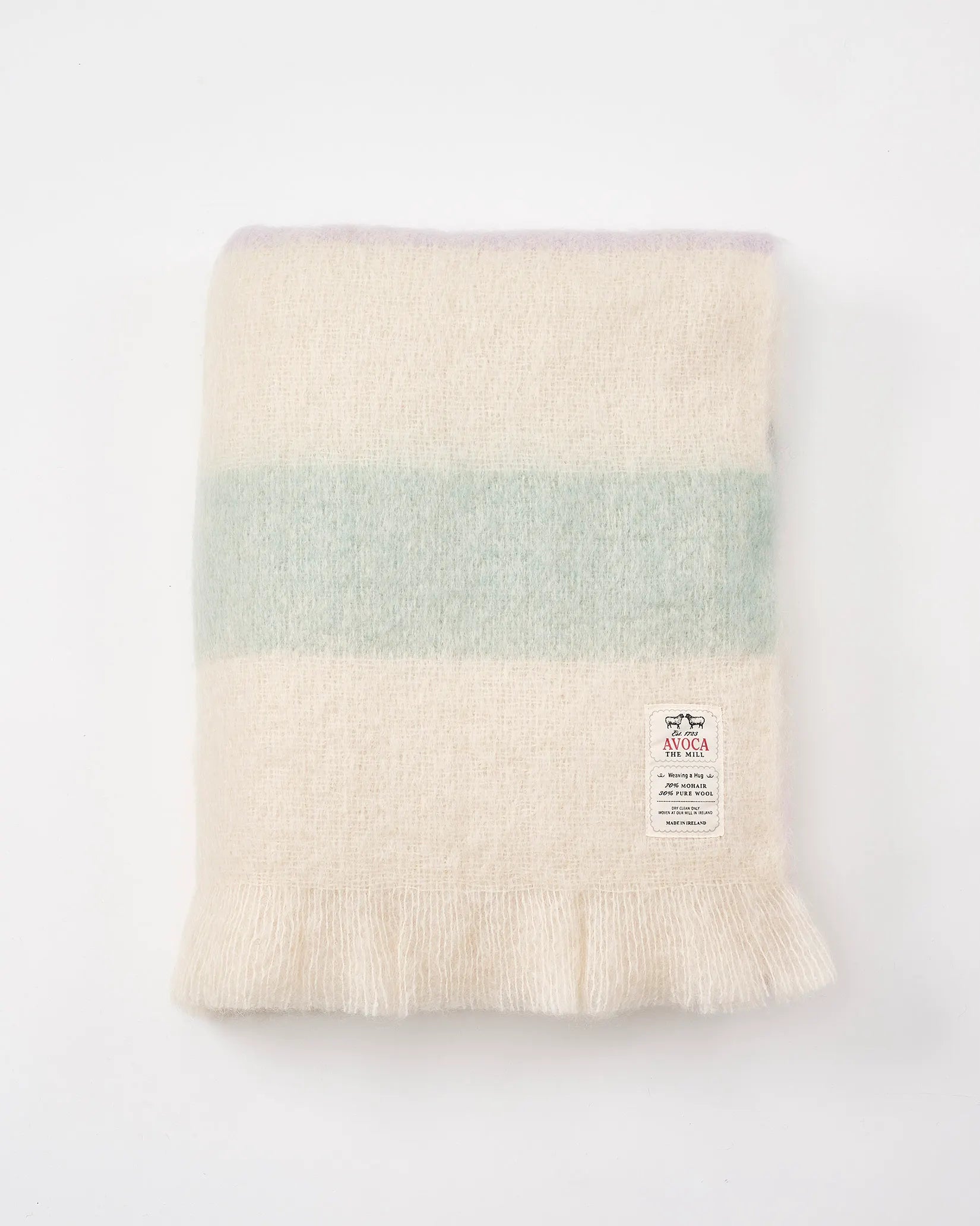 Jeté en laine Mohair Pastel Stripe 56x72