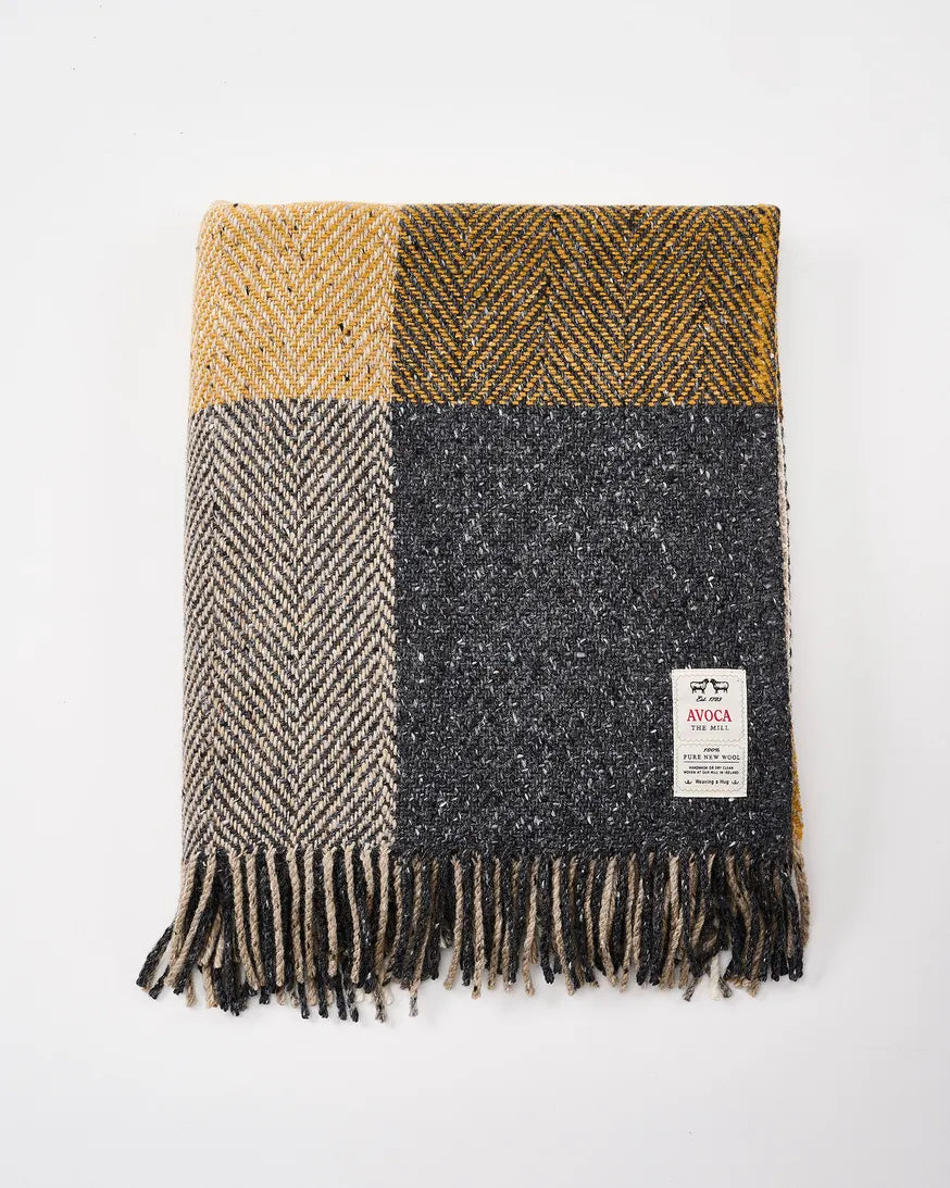 Jeté en laine Heavy Donegal Peat56x72