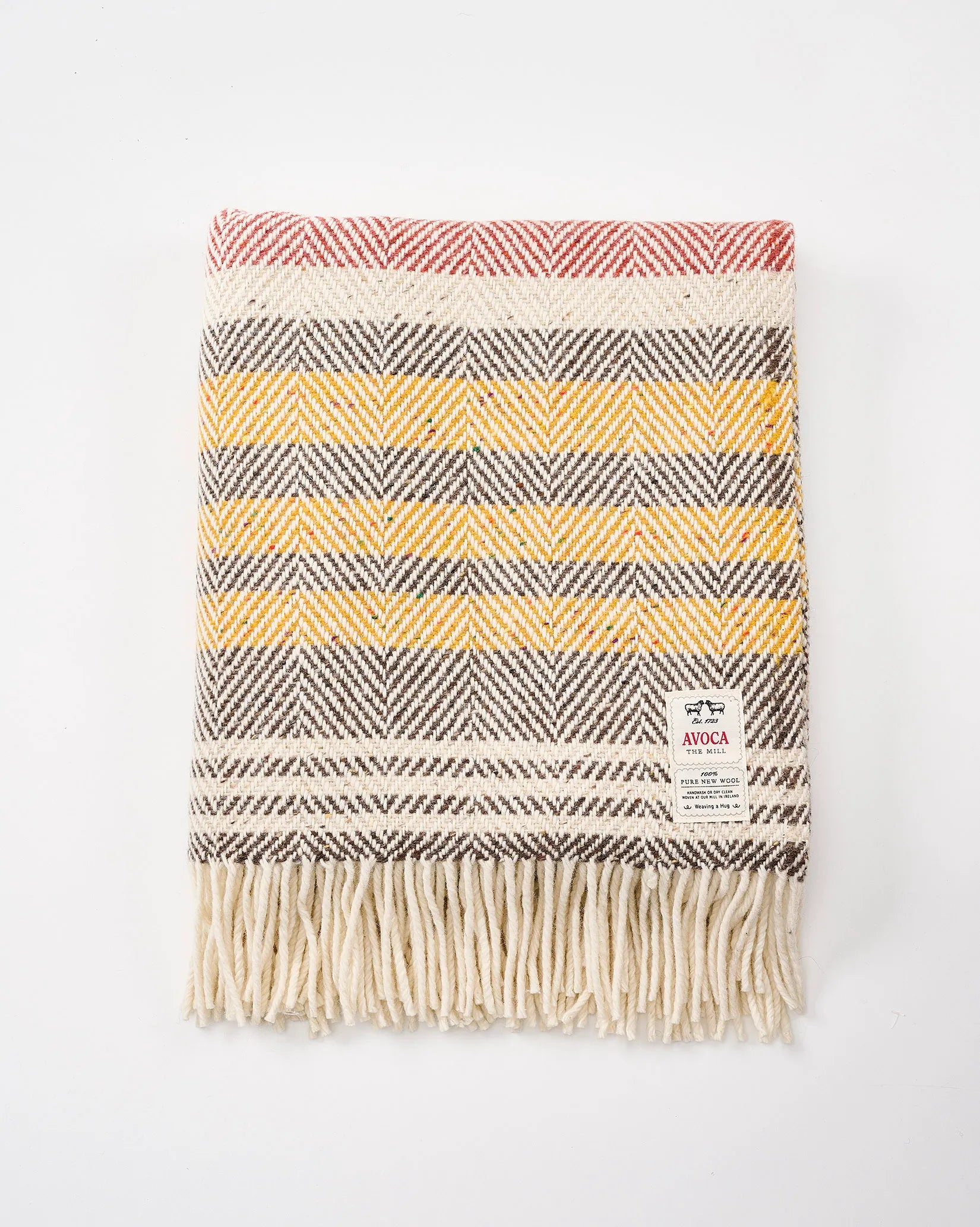 Jeté en laine Heavy Donegal Rustic Stripe56x72