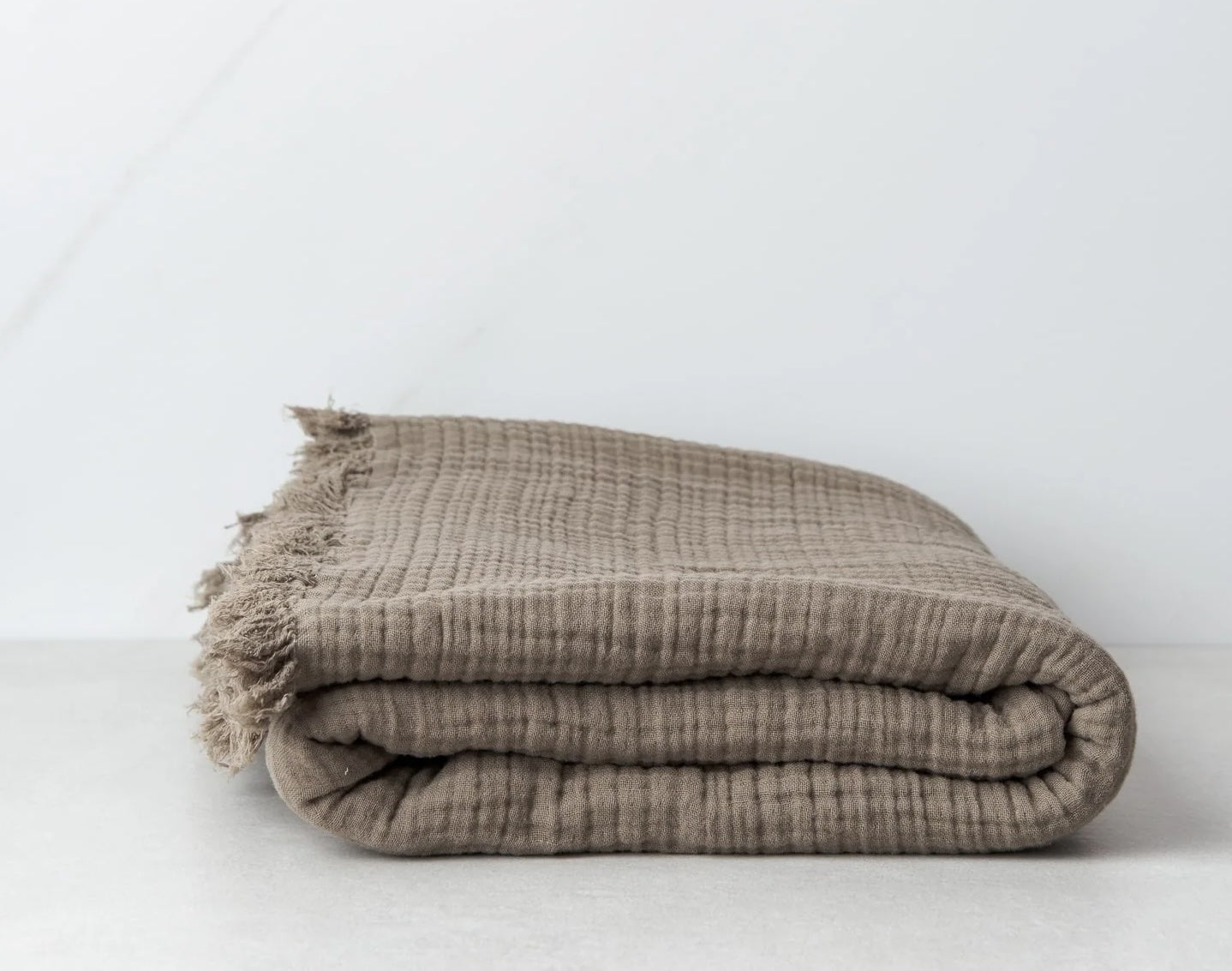 Ruya Khaki Cotton throw