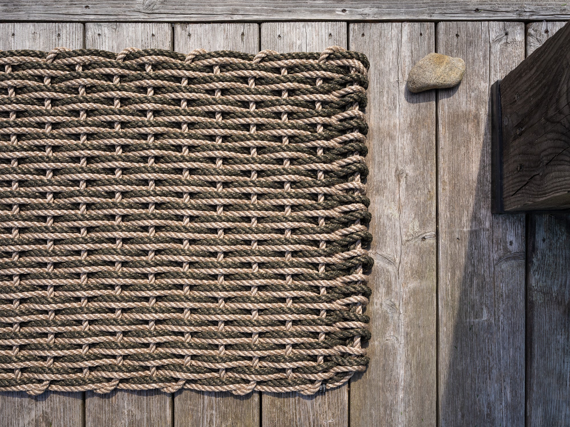 Marine Rope Door Mat - sand & forest - 21x34