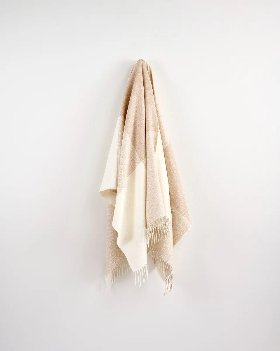 Jeté en laine et cachemire Stella Cream 56x72
