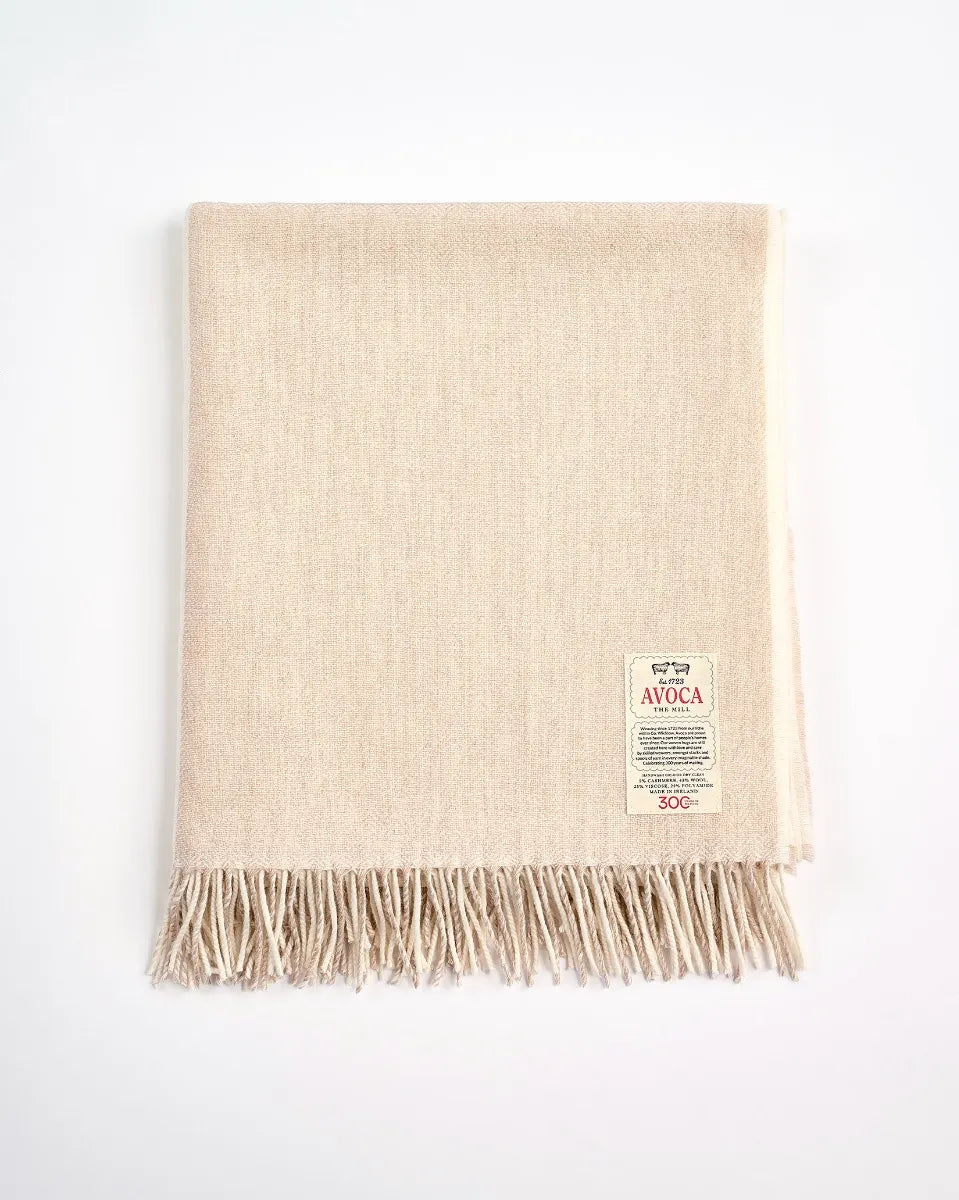 Jeté en laine et cachemire Stella Cream 56x72