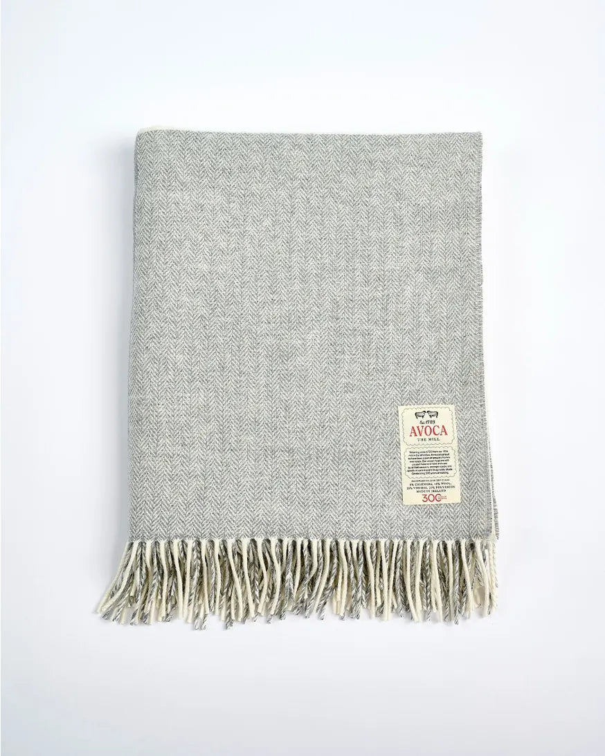 Jeté en laine et cachemire Stella Grey56x72
