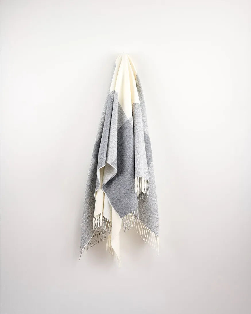 Jeté en laine et cachemire Stella Grey56x72