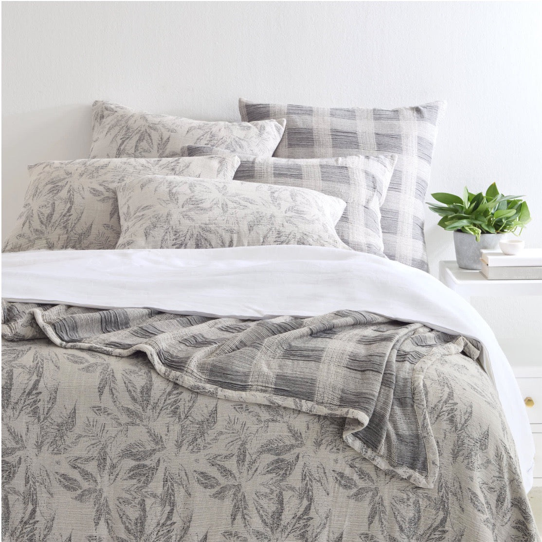 Theodore Matelassé Charcoal Coverlet; King
