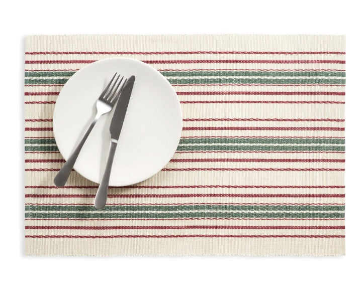 Ensemble de 4 napperons Tinsley Stripe Merlot