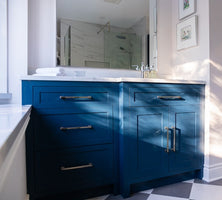 Blue custom vanity