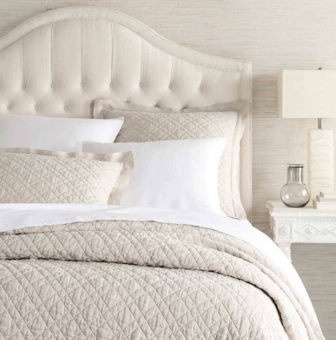Courtepointe Washed Linen Natural inclus 2 caches oreiller standard