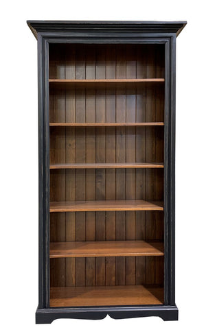 Classic wooden bookshelf with black frame 