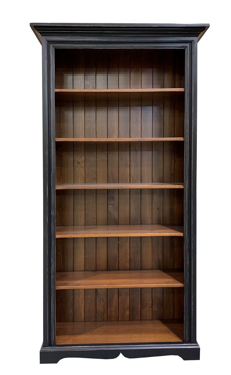 Classic wooden bookshelf with black frame 