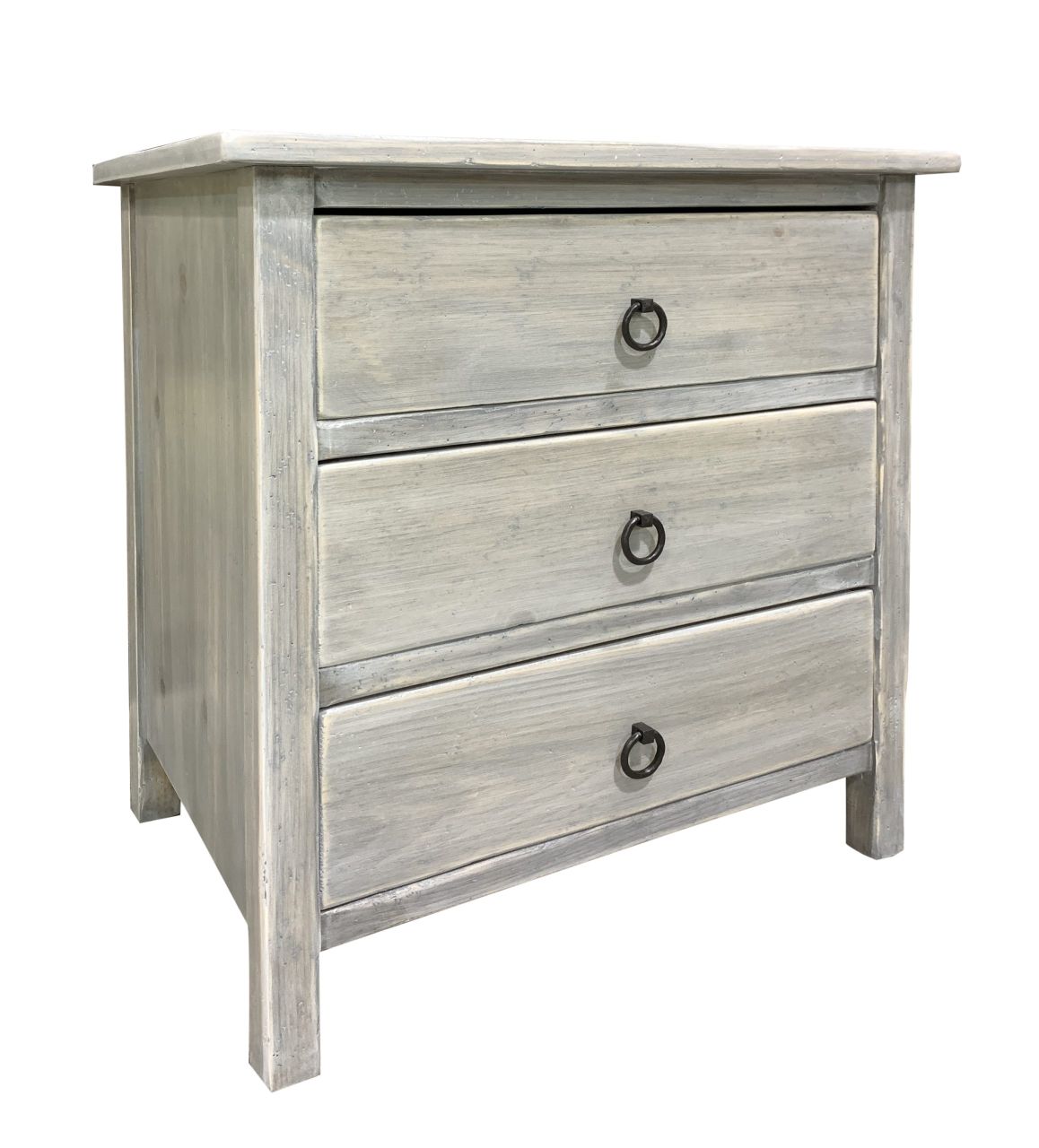Stage Coach 3 drawer nightstand; storm cloud